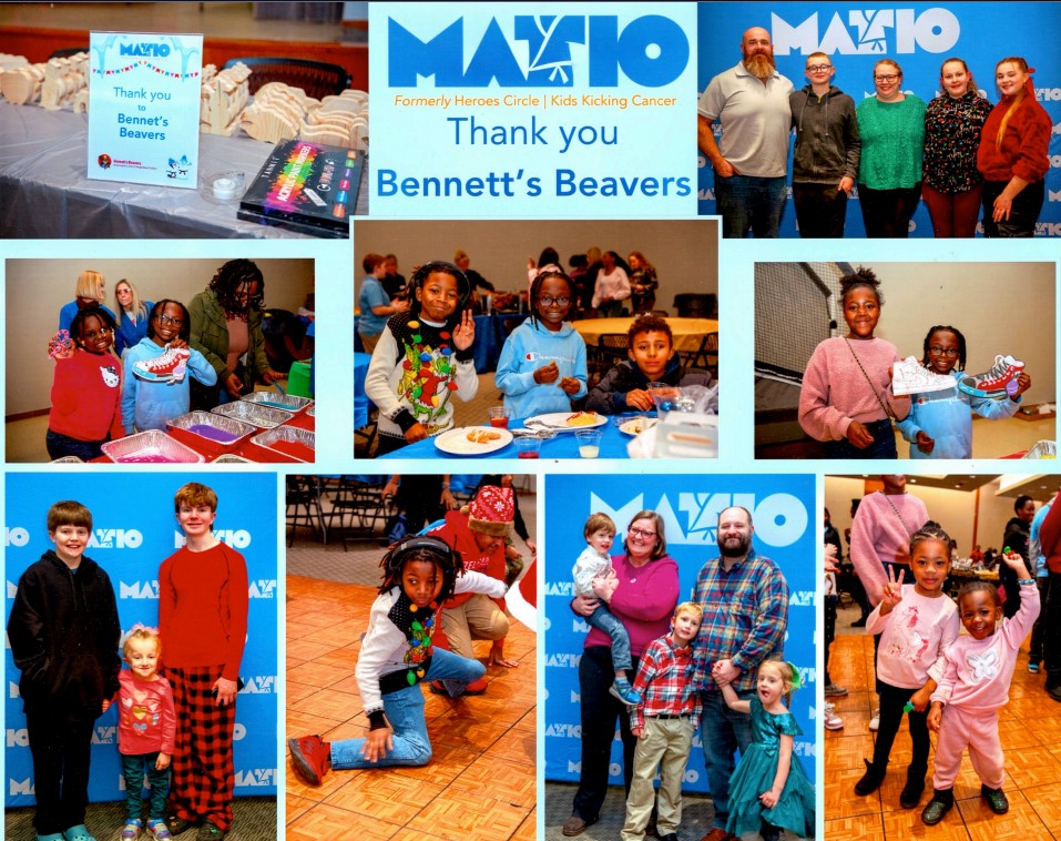 Matio Heroes Circle Kids Kicking Cancer thanking Bennetts Beavers